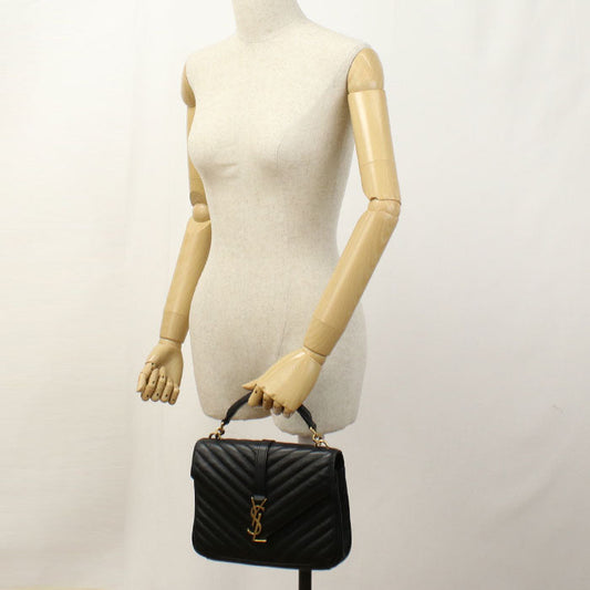 SAINT LAURENT 428056 2WAY bag college Handbag/Quilted leather black  Women