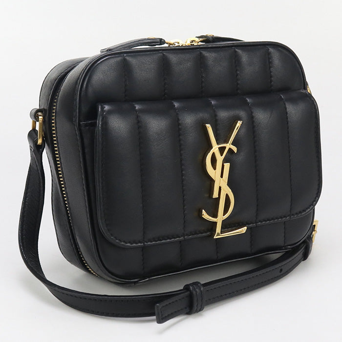SAINT LAURENT 554075 Shoulder Bag VICKY Camera bag leather black Women