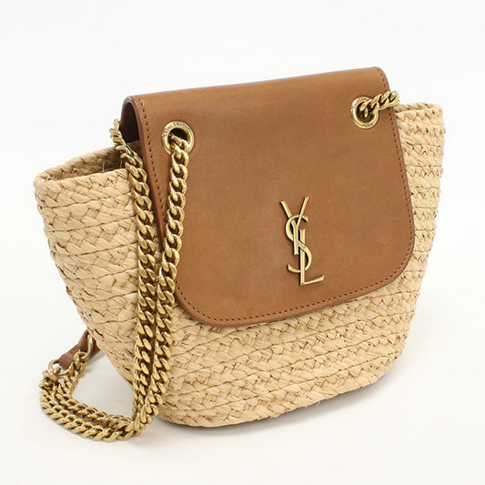 SAINT LAURENT 774269 Manon mini bag Basket bag Raffia/leather beige Women