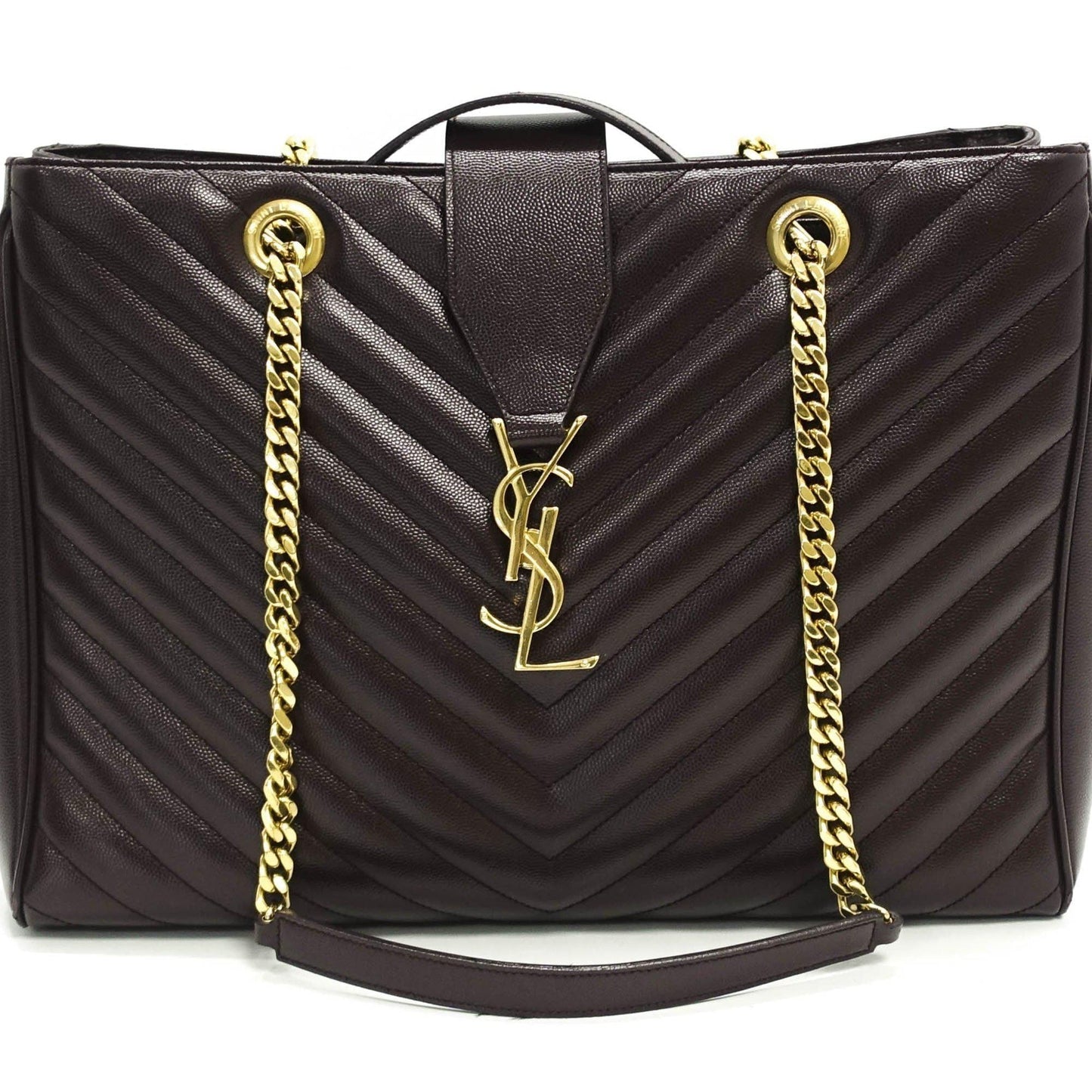 Yves Saint Laurent Cassandre Chain-Strap Matelasse Shopper Bag