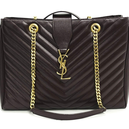 Yves Saint Laurent Cassandre Chain-Strap Matelasse Shopper Bag