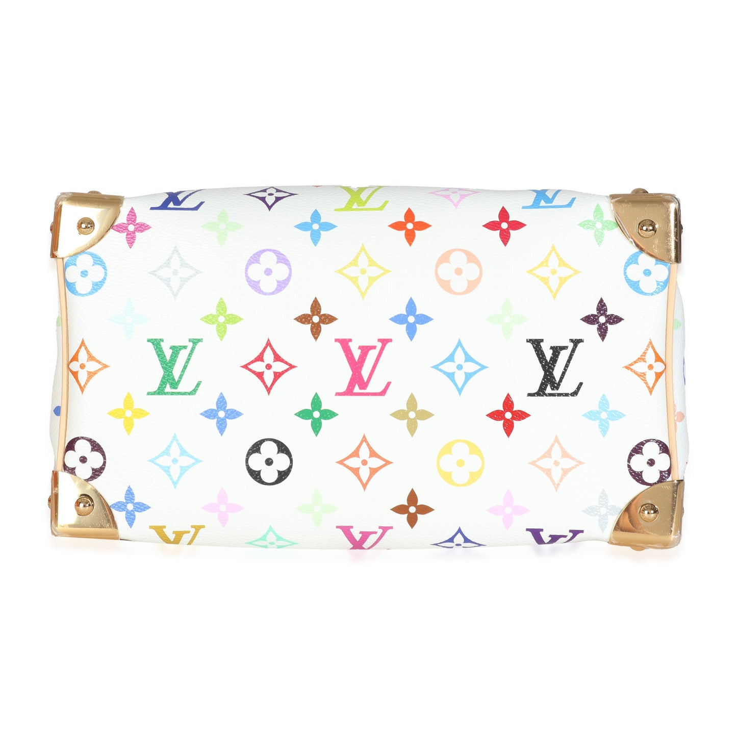 Louis Vuitton x TM Monogram White Multicolor Canvas Speedy Bandouliere 25
