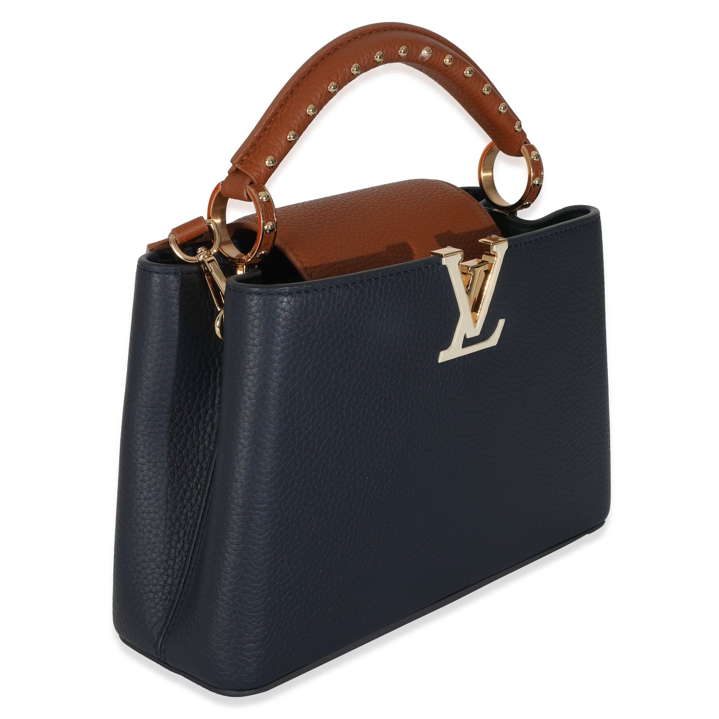 Louis Vuitton Bleu De France Blue Taurillon Studded Capucines BB