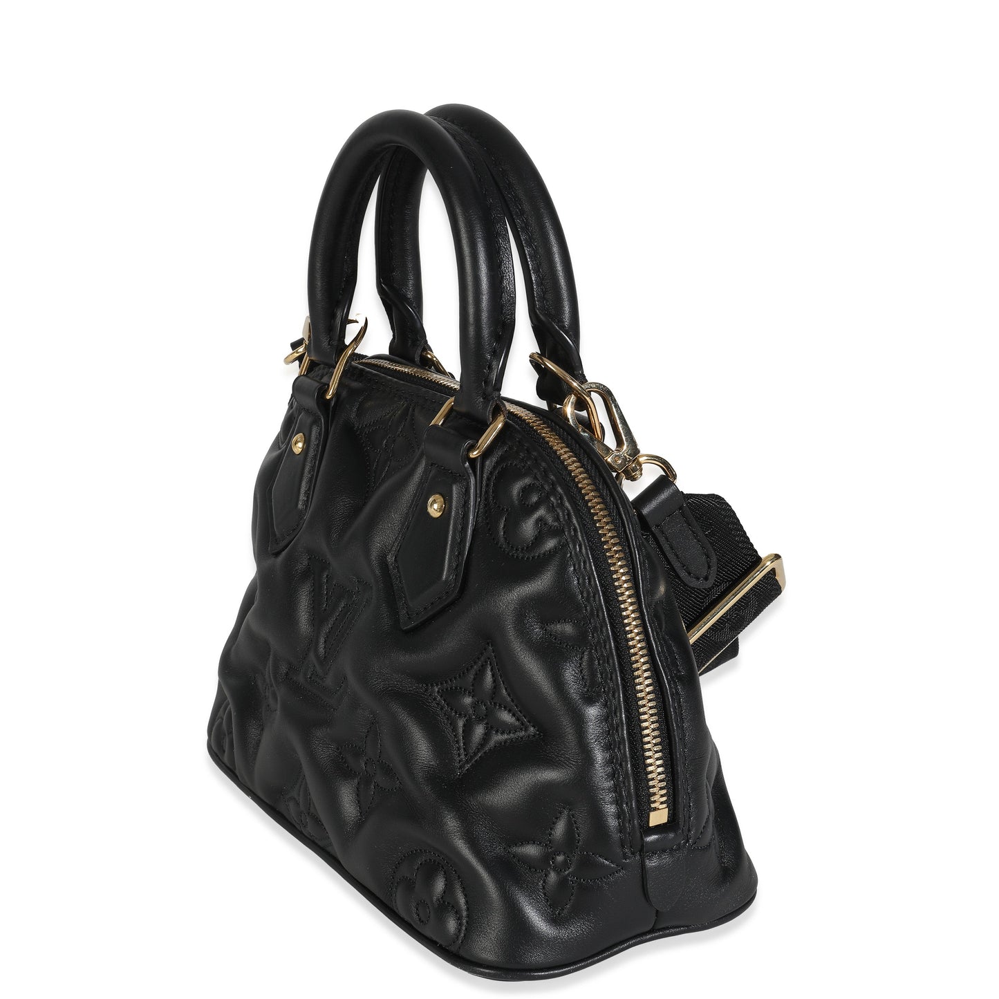 Louis Vuitton Black Bubblegram Calfskin Alma BB