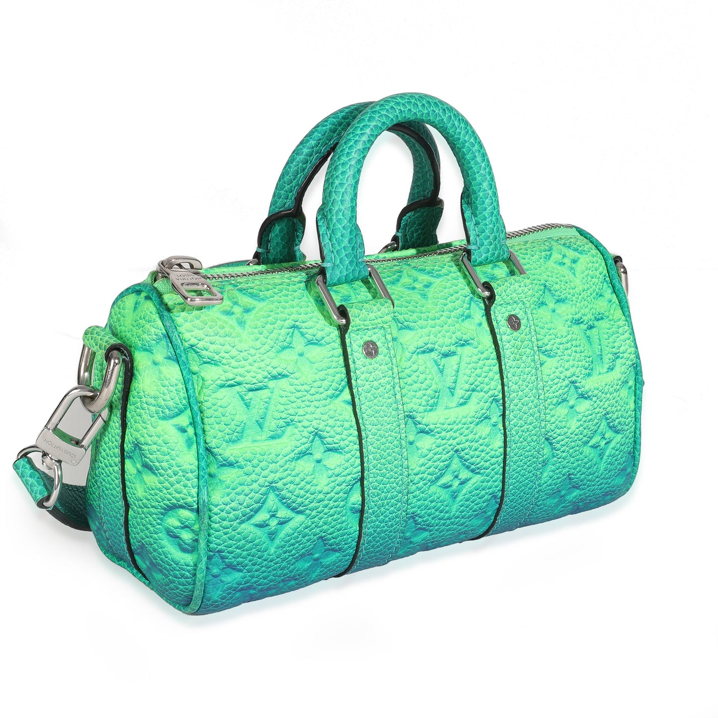 Louis Vuitton Bleu Vert Taurillon Illusion Keepall XS