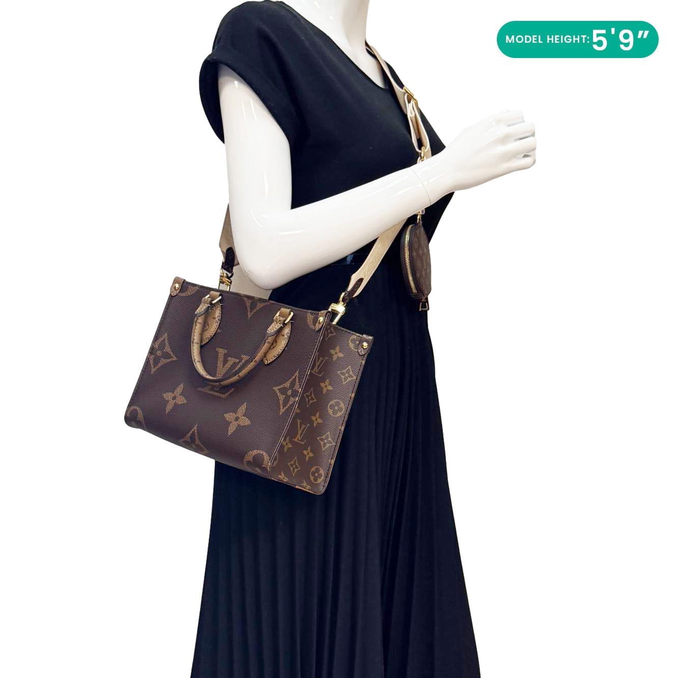LOUIS VUITTON Onthego PM Giant Monogram Reverse Canvas Shoulder Bag Brown
